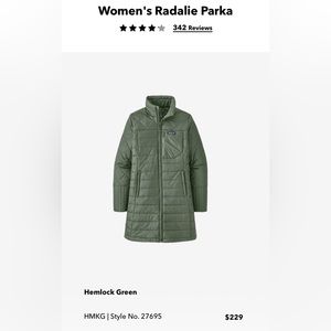 Patagonia Womens Radlie Parka in Hemlock Green